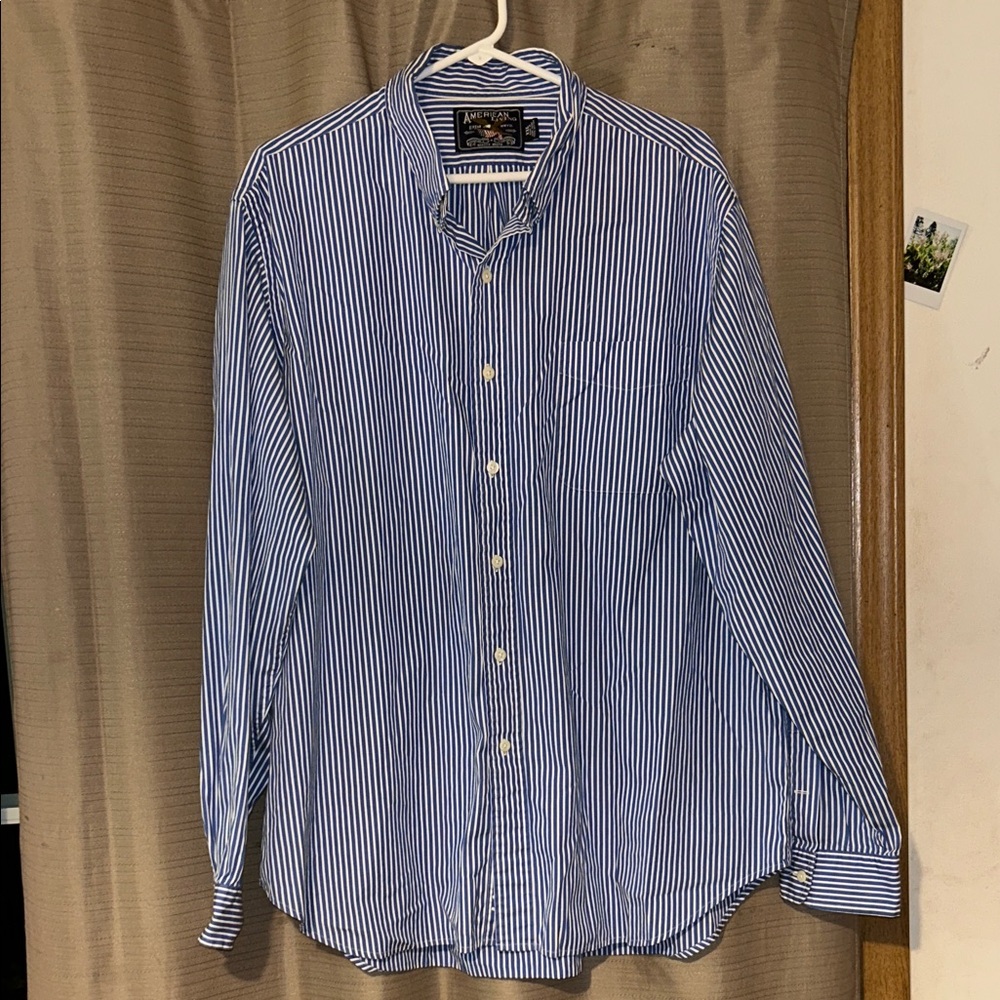 Men’s Blue Striped Button Down